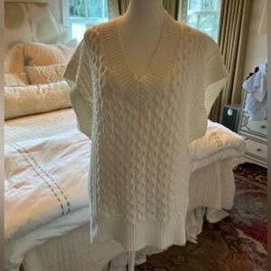 Varley Romelo Knit Vest Snow White Sweater V Neck Pullover Size S